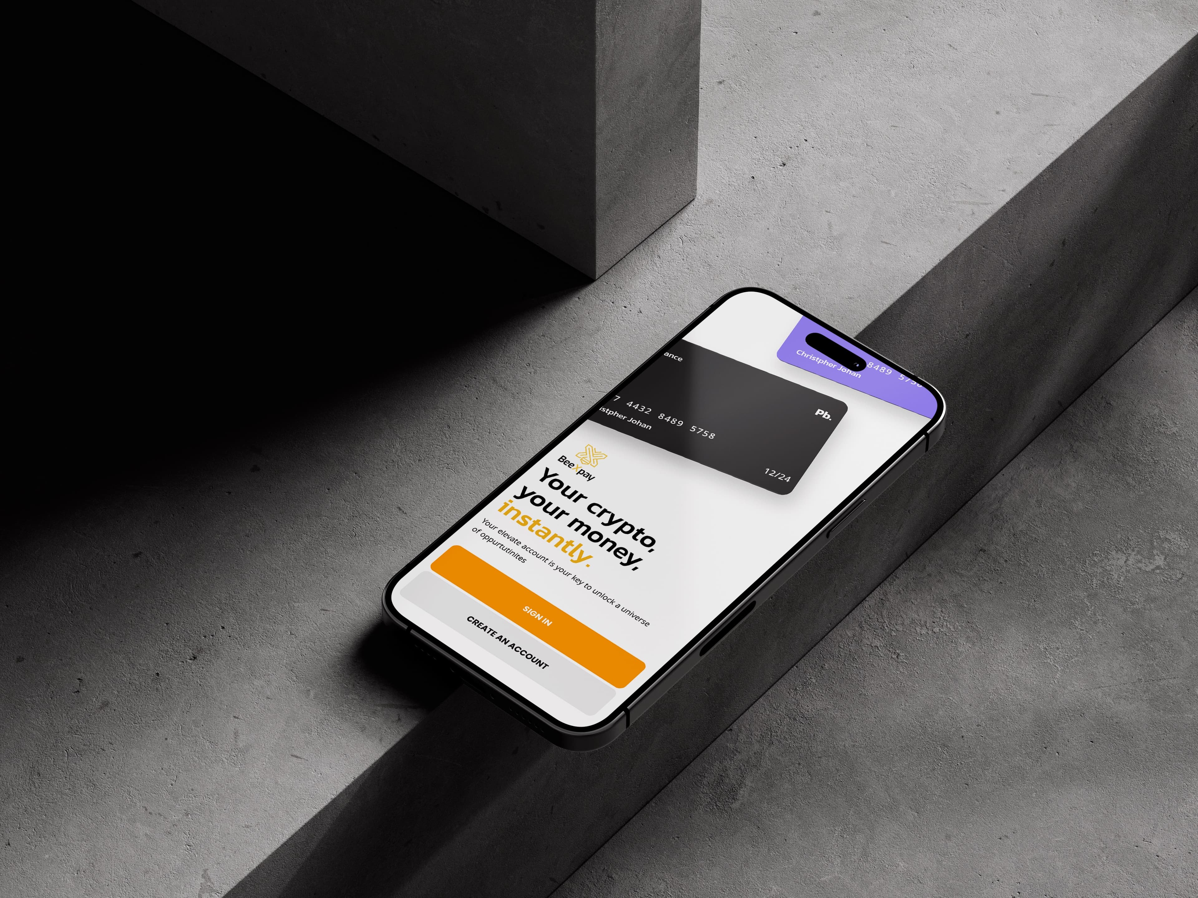 Écran d'onboarding et authentification